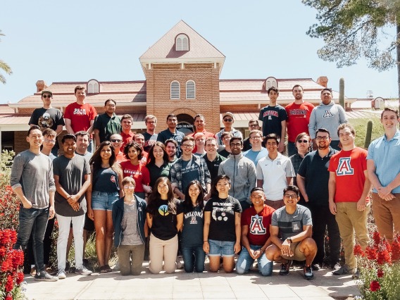 University of Arizona graduate students in front of Old Main